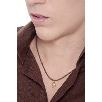 Colgante trébol de cuatro hojas en oro amarillo 18k, 1,5 cm