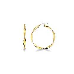 Pendientes de aro trenzado en oro amarillo 18k