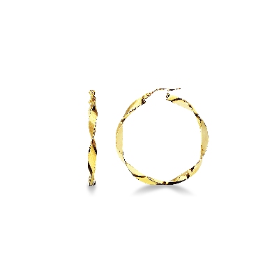 Pendientes de aro trenzado en oro amarillo 18k