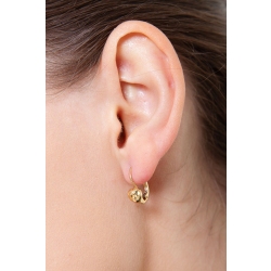Pendientes de corazón en oro amarillo diamantados 2