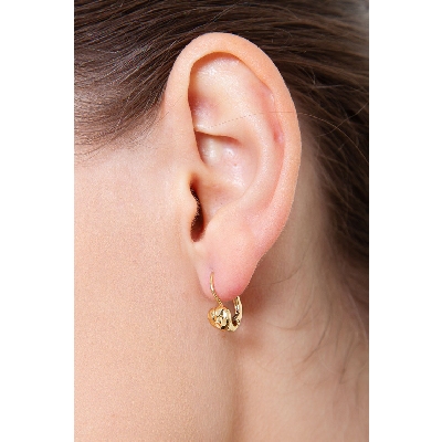 Pendientes de corazón en oro amarillo diamantados