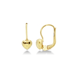 Pendientes de corazón en oro amarillo diamantados