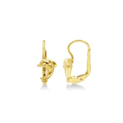 Pendientes de aro con delfín en oro amarillo 18k
