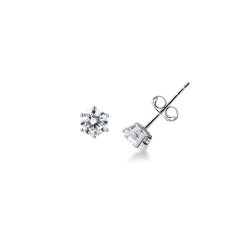 Pendientes de garra en oro blanco de 18 quilates con circonitas