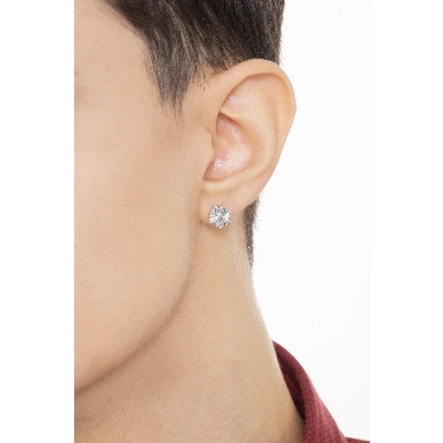 Piercing oreja oro blanco 18k con circonita