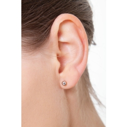 Pendientes de bola en oro blanco 18k 4 mm 2