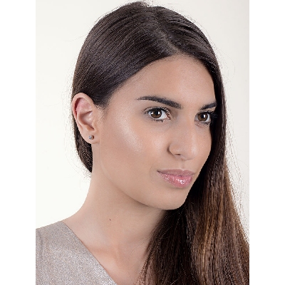 Pendientes bolita en oro blanco 18k