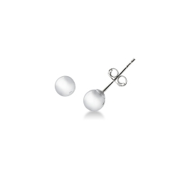 Pendientes bolita en oro blanco 18k