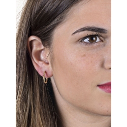 Pendientes ovalados en oro amarillo diamantados 2