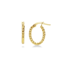 Pendientes ovalados en oro amarillo diamantados