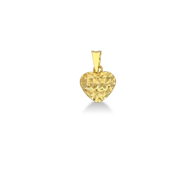 Colgante corazón diamantado en oro amarillo 18k