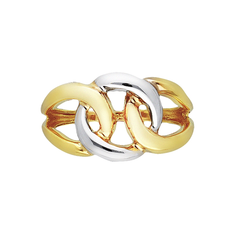 Anillo para mujer en oro blanco y amarillo 18k