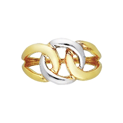 Anillo para mujer en oro blanco y amarillo 18k