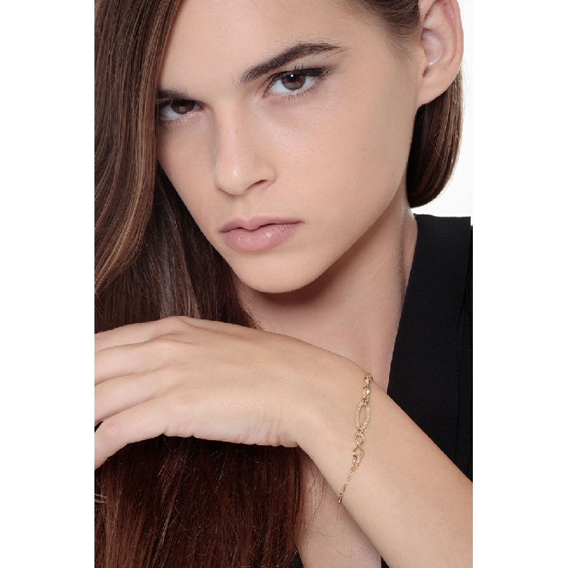 Pulsera de mujer fantasía en oro amarillo 750 Pulsera de mujer fantasía en oro amarillo 750