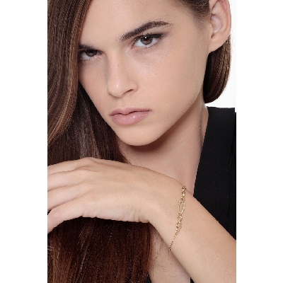 Pulsera de mujer fantasía en oro amarillo 750