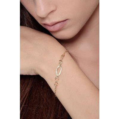 Pulsera de mujer fantasía en oro amarillo 750