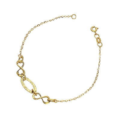 Pulsera de mujer fantasía en oro amarillo 750