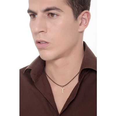 Colgante Cruz Tau Oro Amarillo 18k