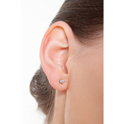 Pendientes Oro Amarillo 18k con circonitas engastadas