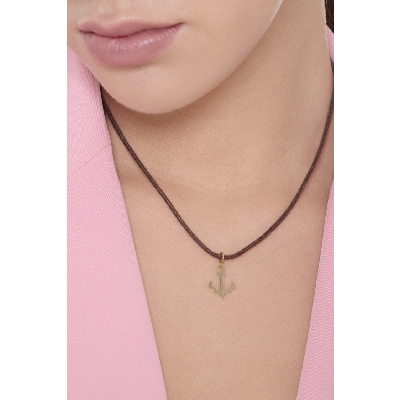 Colgante Ancla en oro blanco 18k unisex