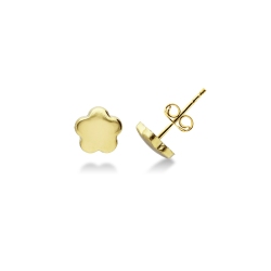 Pendientes en oro amarillo 18k con forma de flor