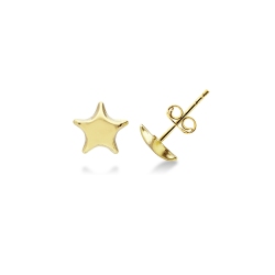 Pendientes en oro amarillo 18k en forma de pequeña estrella