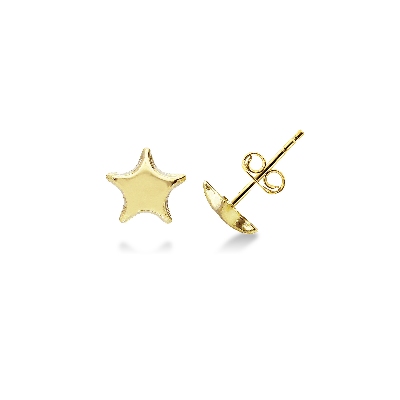 Pendientes en oro amarillo 18k en forma de pequeña estrella