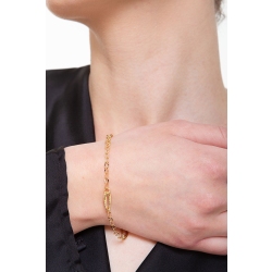 Pulsera fantasía en oro 18k con óvalos cm 20 2