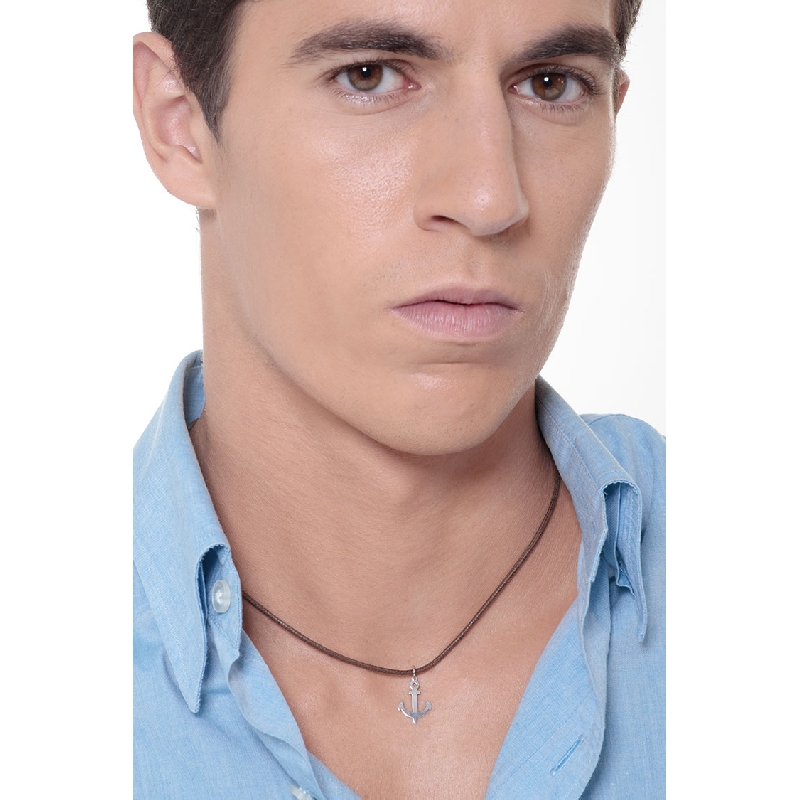 Colgante Ancla en oro blanco 18k, 1,5 cm