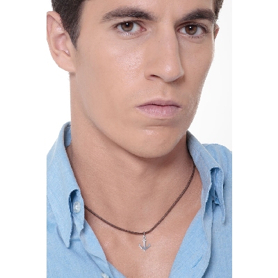 Colgante Ancla en oro blanco 18k, 1,5 cm