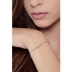 Pulsera de mujer en oro blanco 18k con diseño entrelazado 2