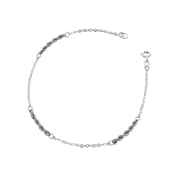Pulsera de mujer en oro blanco 18k con diseño entrelazado