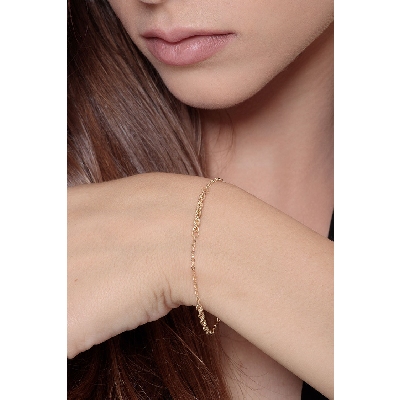 Pulsera en oro amarillo 18k con detalles entrelazados cm 20