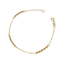 Pulsera en oro amarillo 18k con detalles entrelazados cm 20